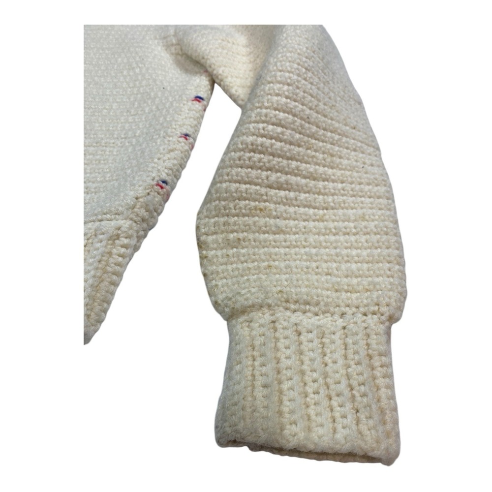 Vintage 3D Cottagecore Grandma Cardigan Sweater Size M Crochet Cable Knit Floral - Picture 6 of 9